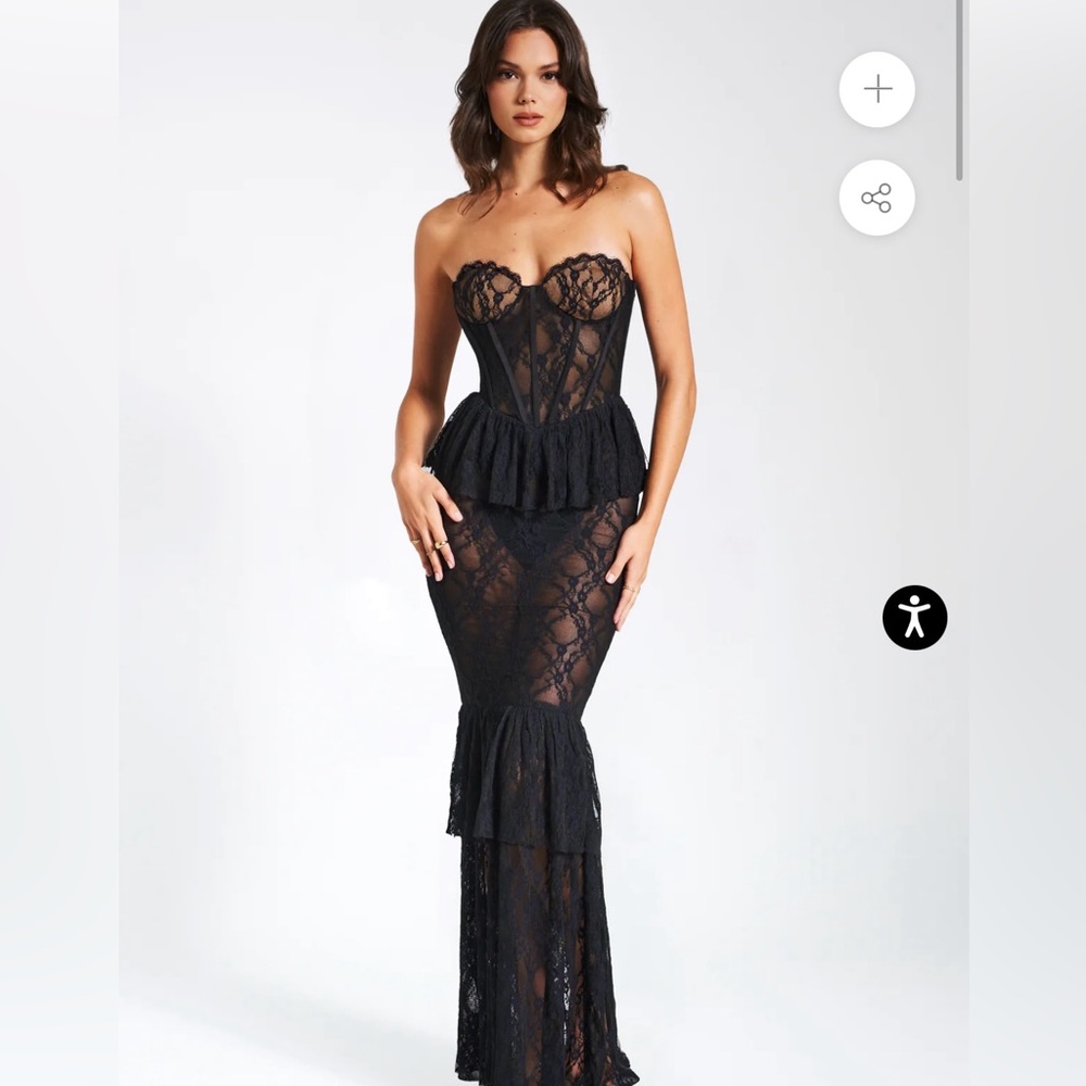 Black Lace Formal Maxi Dress